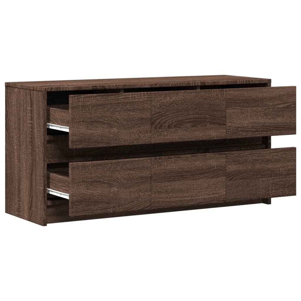 vidaXL Meuble TV avec éclairage LED Chêne brun 100x34x50 cm