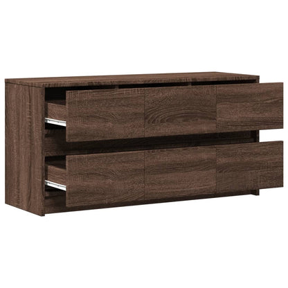 vidaXL Meuble TV avec éclairage LED Chêne brun 100x34x50 cm