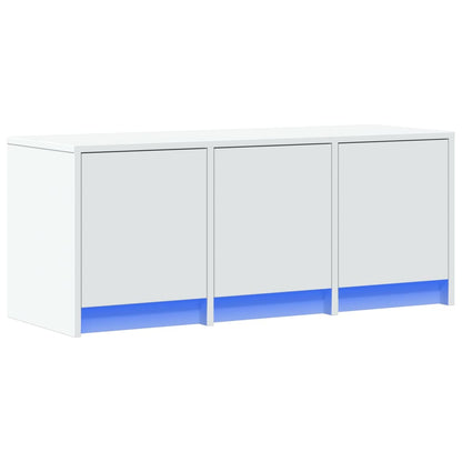 vidaXL Meuble TV avec lumières LED Blanc 97x34x40 cm Aggloméré