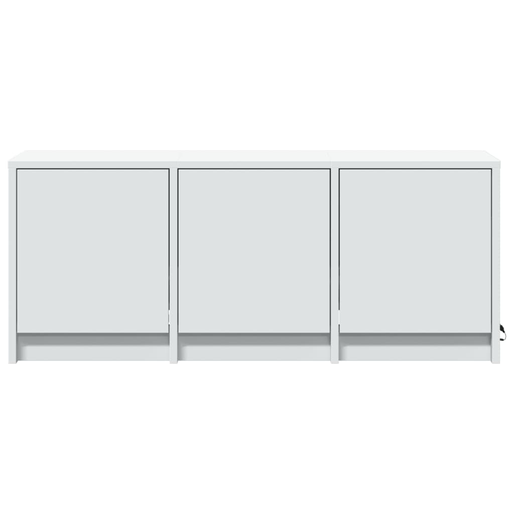 vidaXL Meuble TV avec lumières LED Blanc 97x34x40 cm Aggloméré