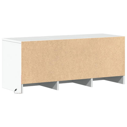 vidaXL Meuble TV avec lumières LED Blanc 97x34x40 cm Aggloméré