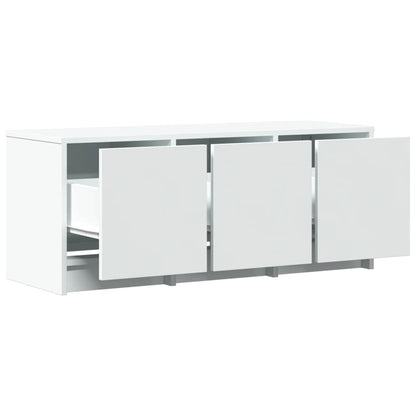 vidaXL Meuble TV avec lumières LED Blanc 97x34x40 cm Aggloméré