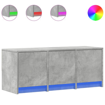 vidaXL Meuble TV LED gris béton 97x34x40 cm en bois d'ingénierie