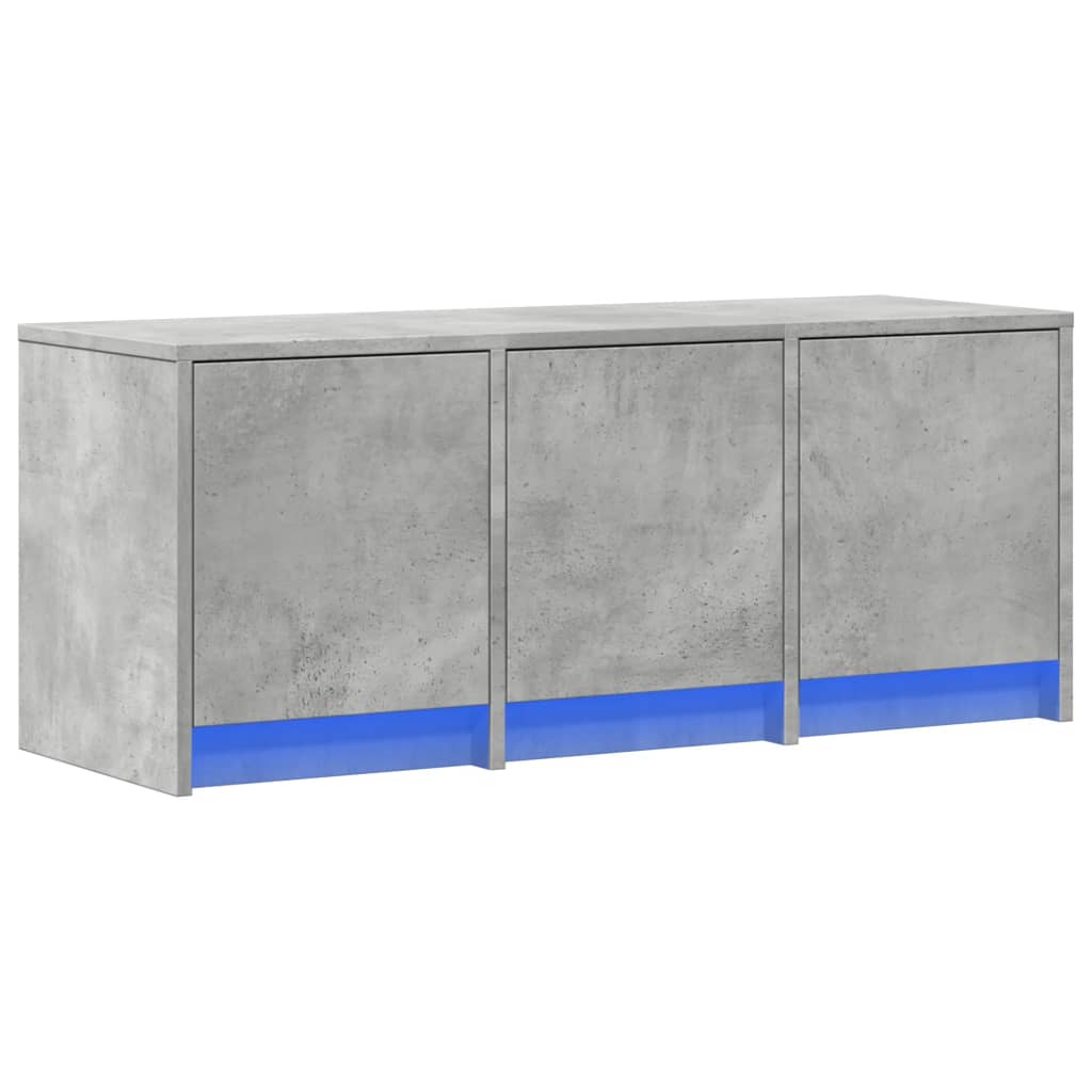 vidaXL Meuble TV LED gris béton 97x34x40 cm en bois d'ingénierie