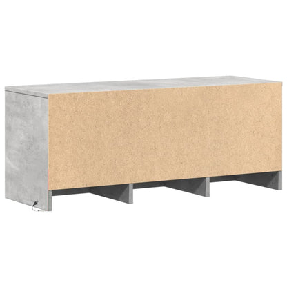 vidaXL Meuble TV LED gris béton 97x34x40 cm en bois d'ingénierie