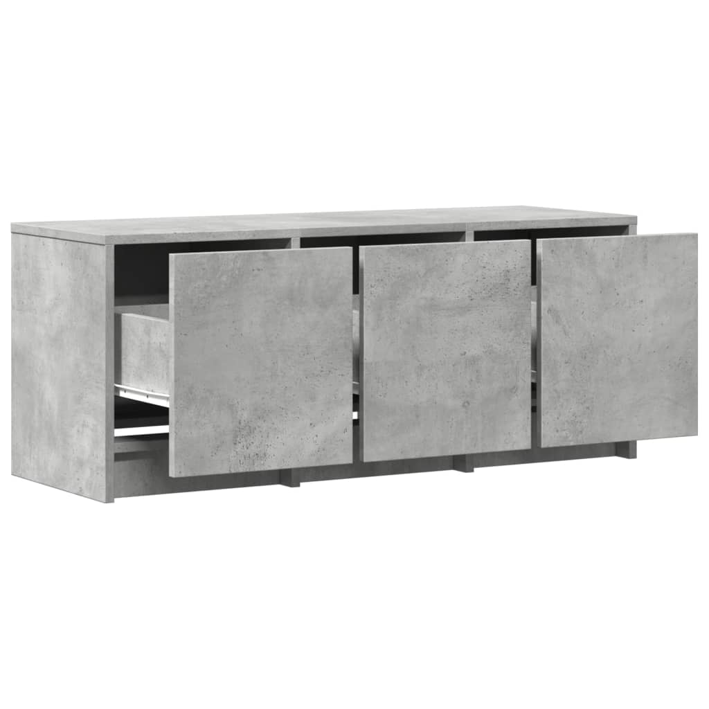 vidaXL Meuble TV LED gris béton 97x34x40 cm en bois d'ingénierie
