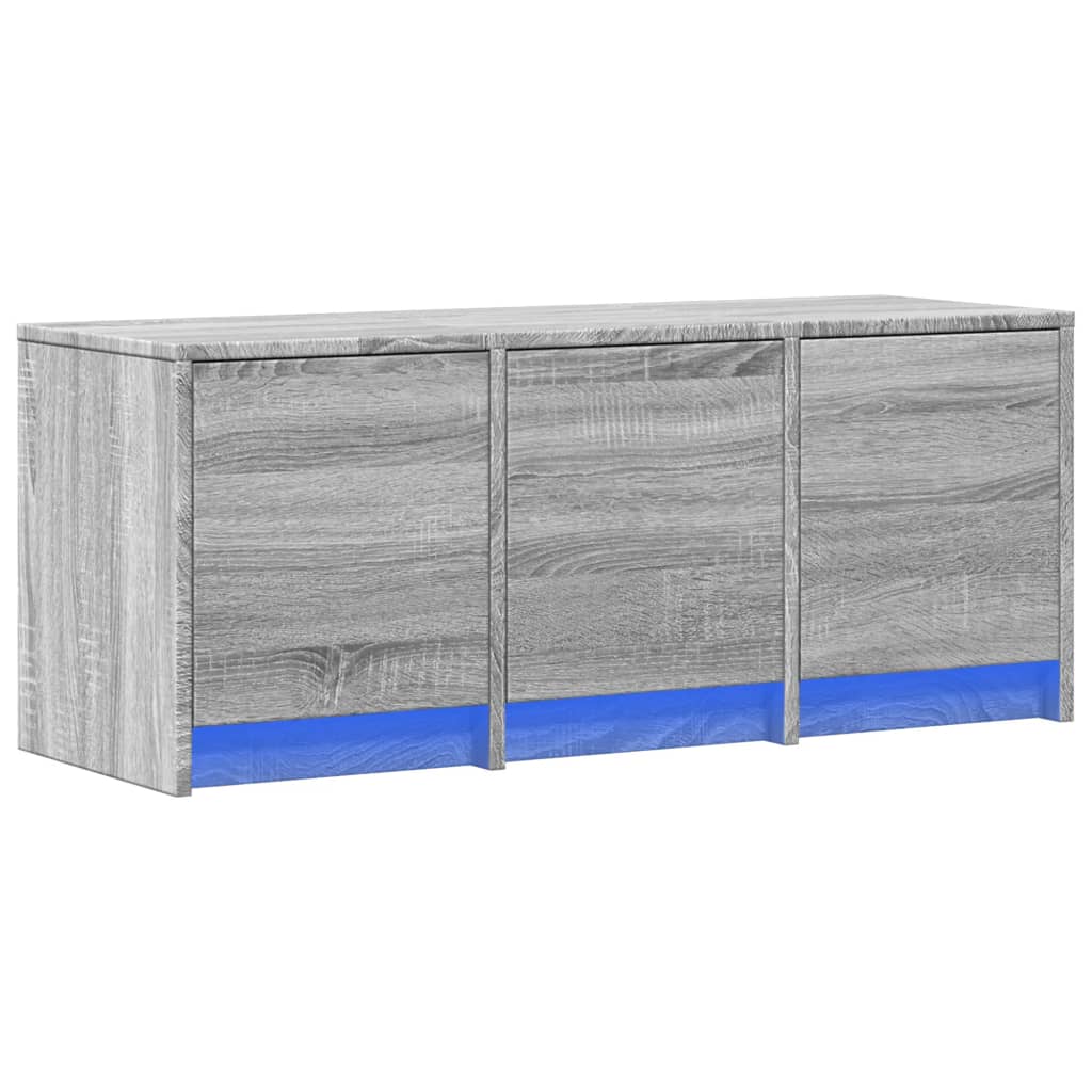 vidaXL Meuble TV LED Gris Sonoma 97x34x40 cm Bois d'ingénierie