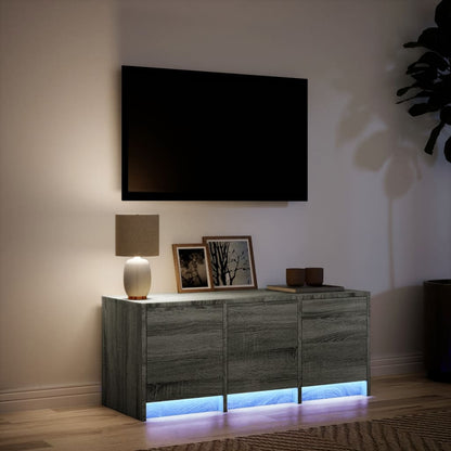 vidaXL Meuble TV LED Gris Sonoma 97x34x40 cm Bois d'ingénierie