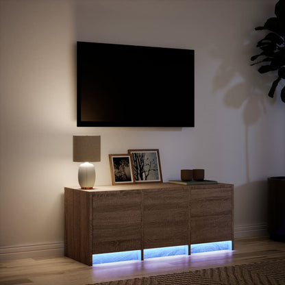 vidaXL TV-Schrank LED Braun Eichen-Optik 97x34x40 cm Holzwerkstoff