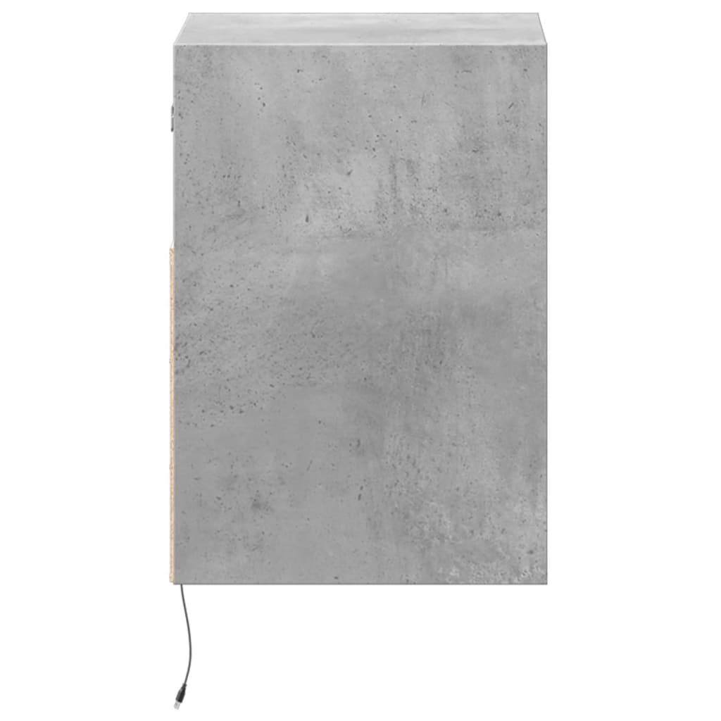 Meuble TV mural vidaXL avec éclairage LED gris béton 41x31x45 cm