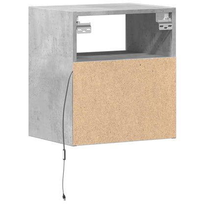 Meuble TV mural vidaXL avec éclairage LED gris béton 41x31x45 cm