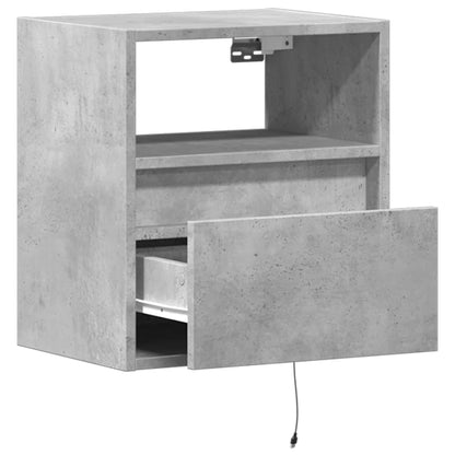 Meuble TV mural vidaXL avec éclairage LED gris béton 41x31x45 cm