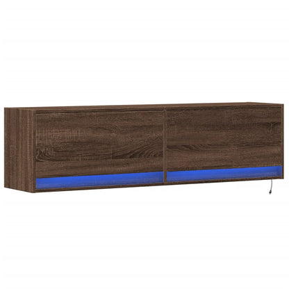 vidaXL TV-Wandschrank mit LED-Beleuchtung Eichen-Optik 140x31x38 cm