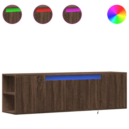 vidaXL TV-Wandschrank mit LED-Beleuchtung Eichen-Optik 135x31x39,5 cm