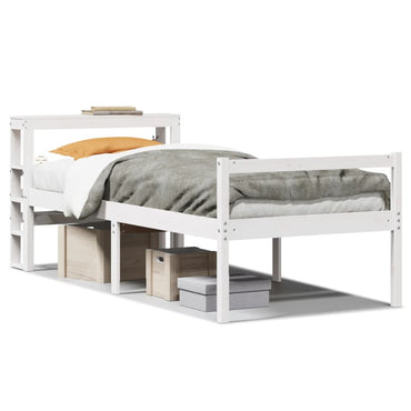 vidaXL Seniorenbett mit Kopfteil Weiß 90x200 cm Massivholz Kiefer