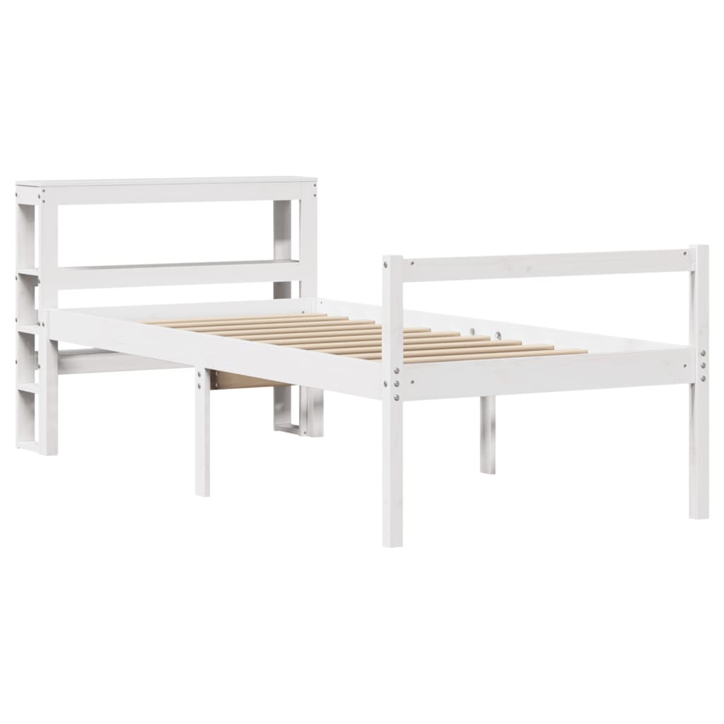 vidaXL Seniorenbett mit Kopfteil Weiß 90x200 cm Massivholz Kiefer