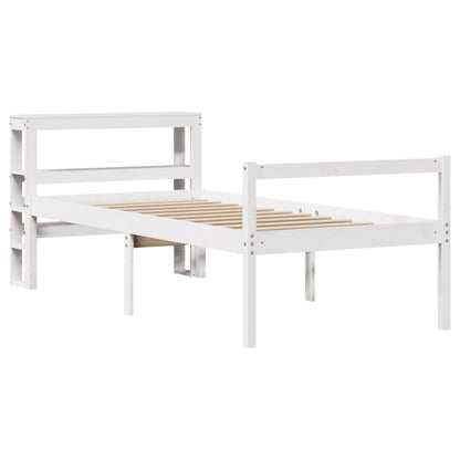 vidaXL Seniorenbett mit Kopfteil Weiß 90x200 cm Massivholz Kiefer