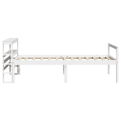 vidaXL Seniorenbett mit Kopfteil Weiß 90x200 cm Massivholz Kiefer