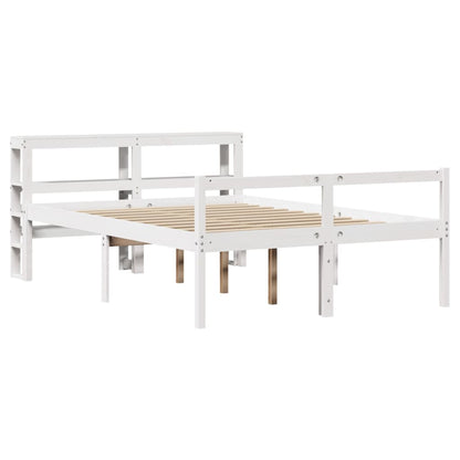 Seniorenbett mit Kopfteil ohne Matratze Weiß 140x200 cm