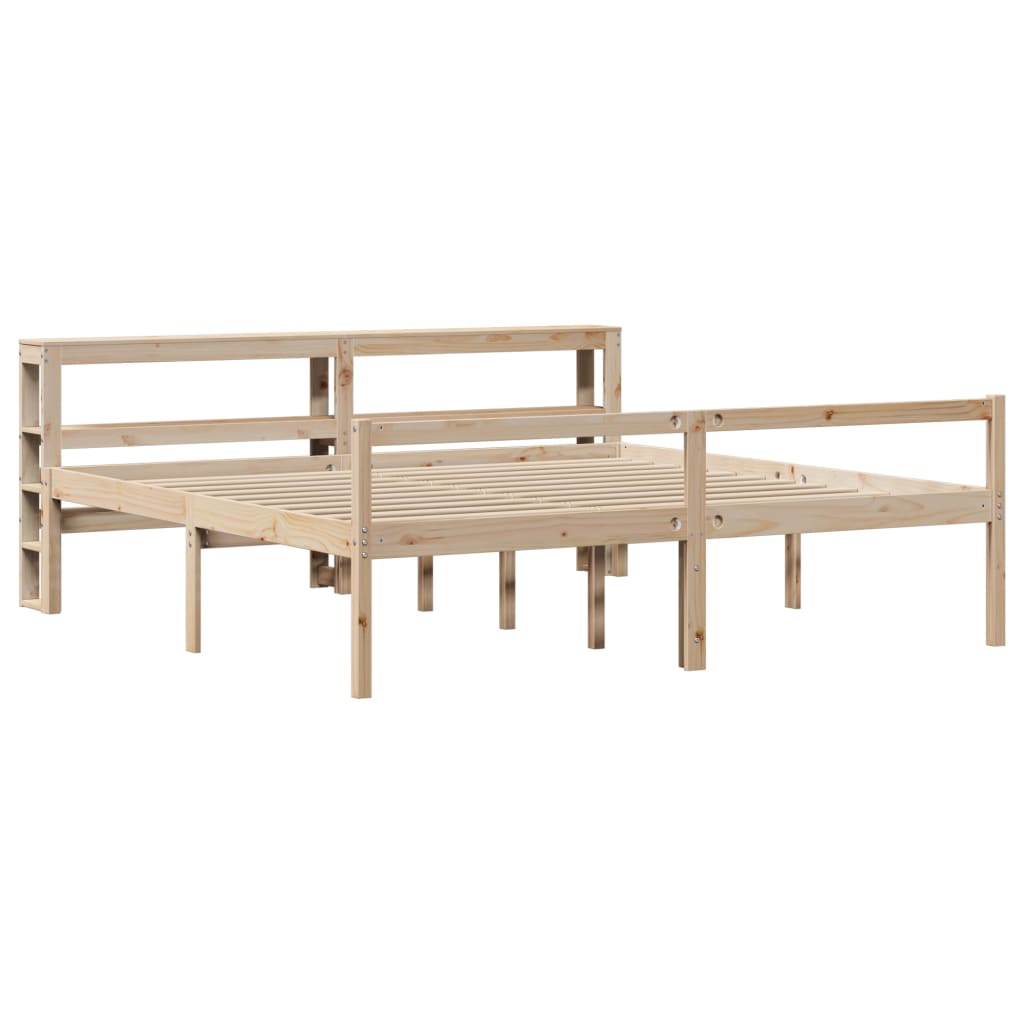 vidaXL Seniorenbett mit Kopfteil 200x200 cm Massivholz Kiefer