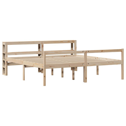 vidaXL Seniorenbett mit Kopfteil 200x200 cm Massivholz Kiefer