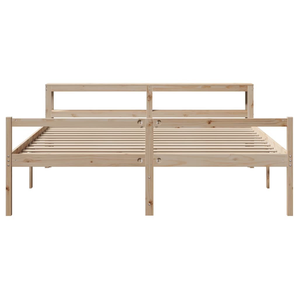 vidaXL Seniorenbett mit Kopfteil 200x200 cm Massivholz Kiefer