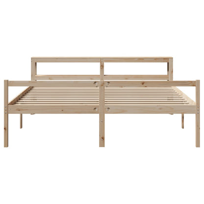 vidaXL Seniorenbett mit Kopfteil 200x200 cm Massivholz Kiefer