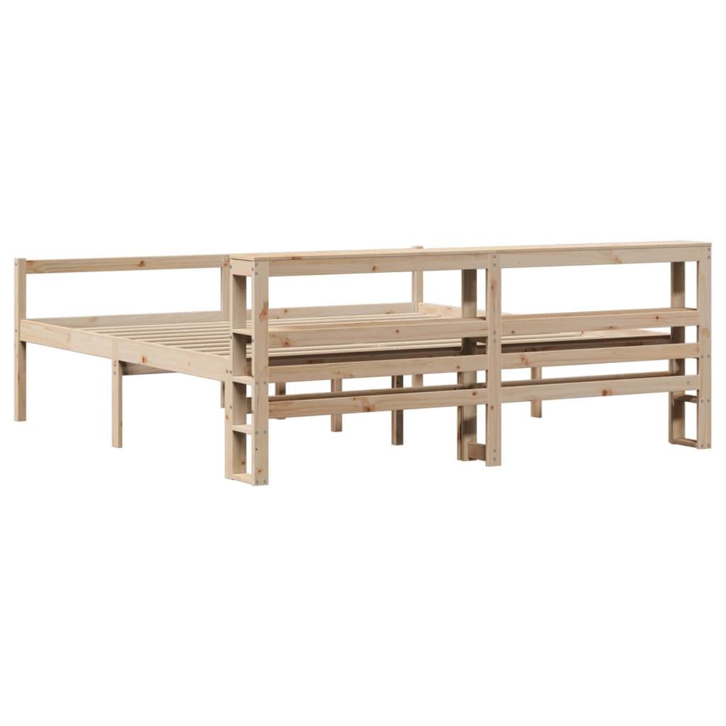 vidaXL Seniorenbett mit Kopfteil 200x200 cm Massivholz Kiefer