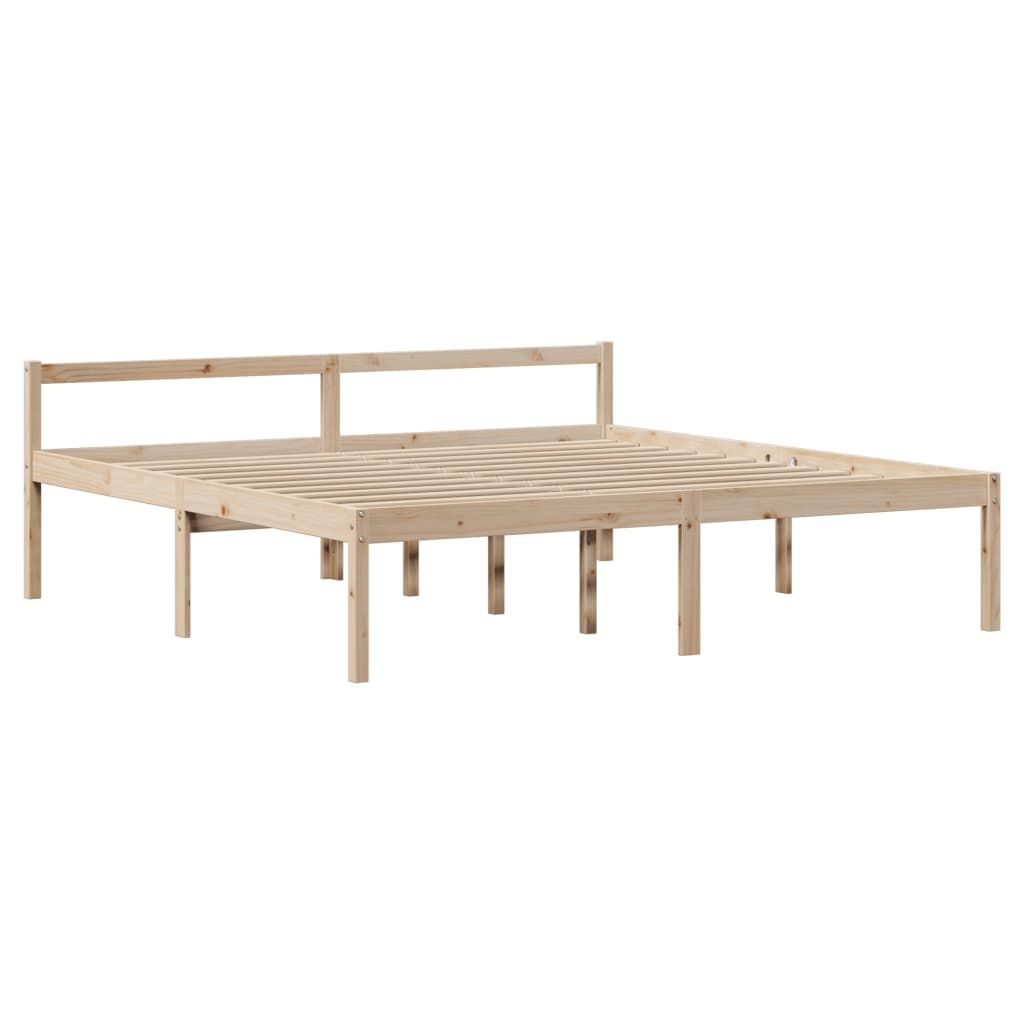 vidaXL Seniorenbett mit Kopfteil 200x200 cm Massivholz Kiefer