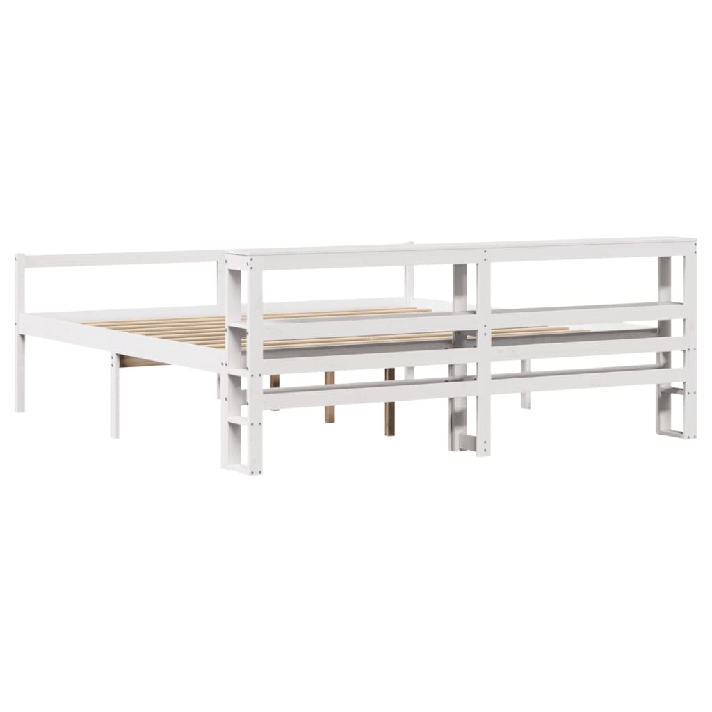 Seniorenbett mit Kopfteil ohne Matratze Weiß 200x200 cm