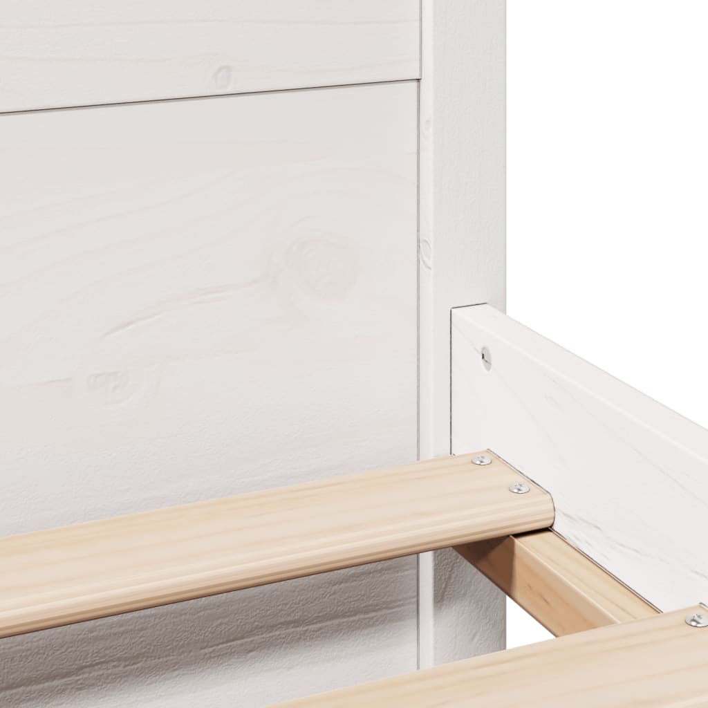 Bettgestell mit Kopfteil ohne Matratze Weiß 140x190 cm