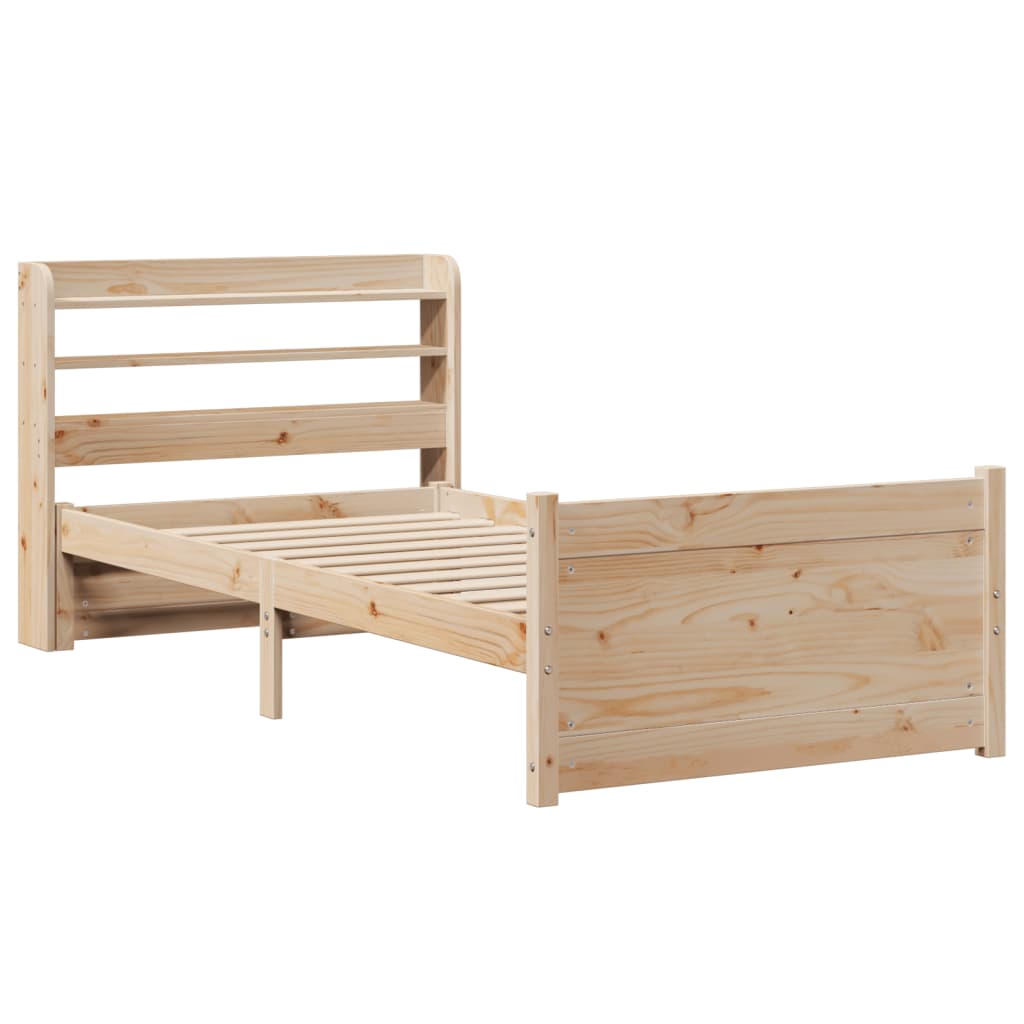 vidaXL Bettgestell mit Kopfteil ohne Matratze 75x190 cm