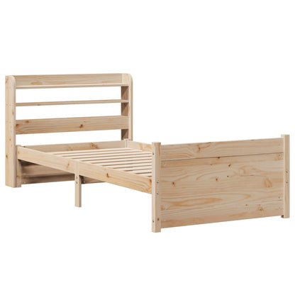 vidaXL Bettgestell mit Kopfteil ohne Matratze 75x190 cm