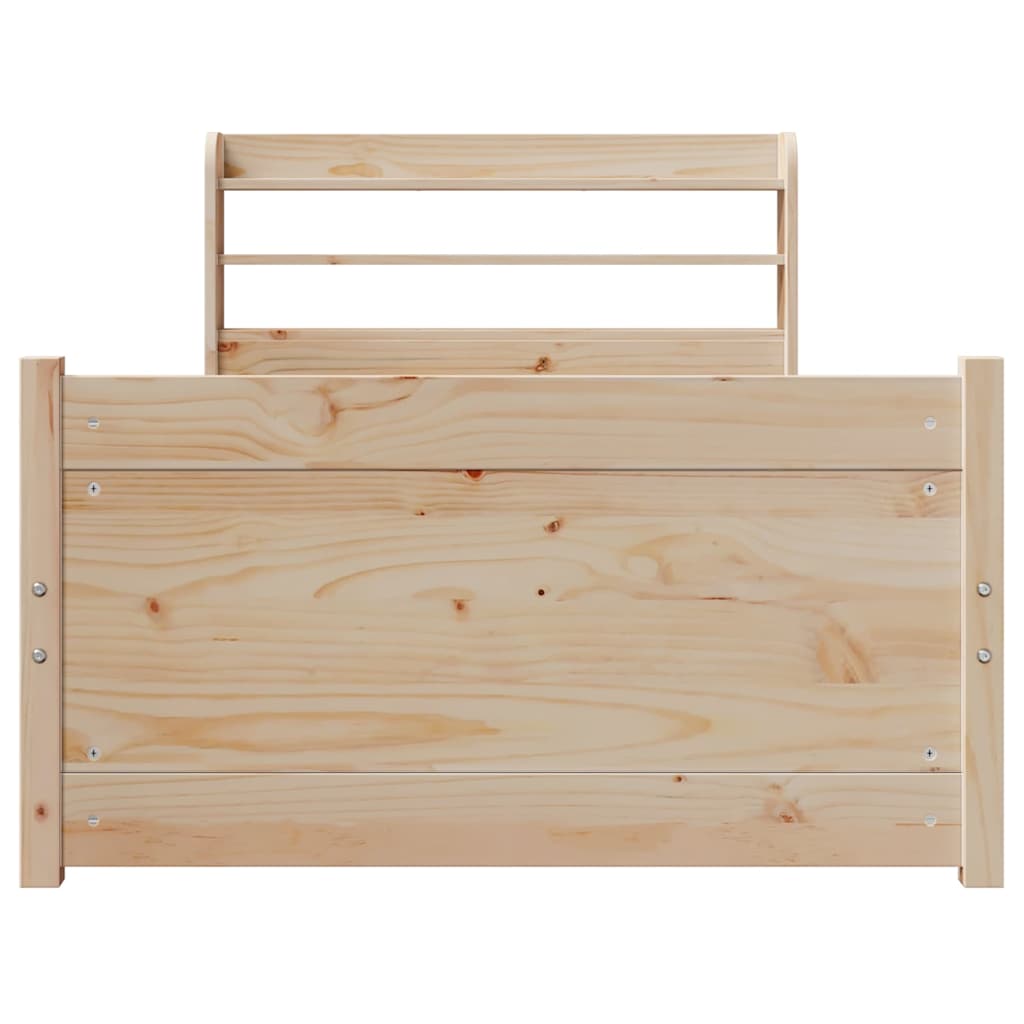 vidaXL Bettgestell mit Kopfteil ohne Matratze 75x190 cm