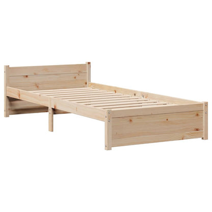 vidaXL Bettgestell mit Kopfteil ohne Matratze 75x190 cm