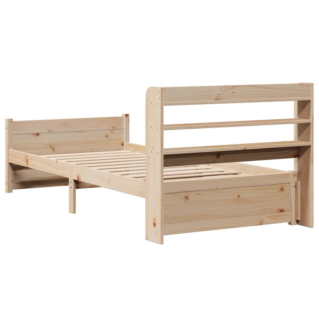vidaXL Bettgestell mit Kopfteil ohne Matratze 75x190 cm
