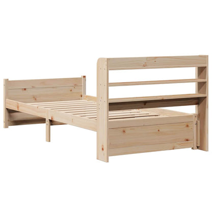 vidaXL Bettgestell mit Kopfteil ohne Matratze 75x190 cm