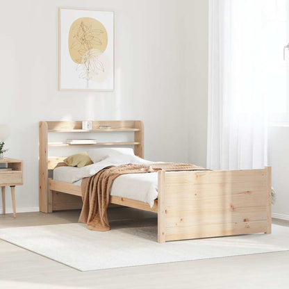 vidaXL Bettgestell mit Kopfteil ohne Matratze 75x190 cm