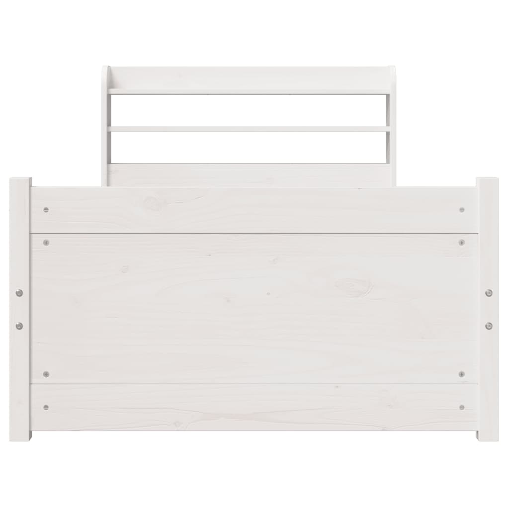 vidaXL Bettgestell mit Kopfteil ohne Matratze Weiß 90x190 cm