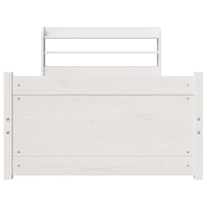vidaXL Bettgestell mit Kopfteil ohne Matratze Weiß 90x190 cm