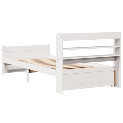 vidaXL Cadre de lit avec tête de lit sans matelas Blanc 100x200 cm