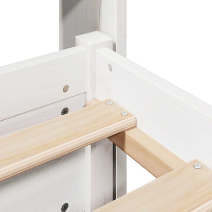 Bettgestell mit Kopfteil ohne Matratze Weiß 140x200 cm