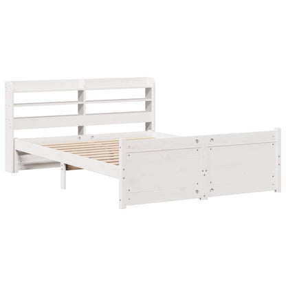 vidaXL Cadre de lit avec tête de lit sans matelas Blanc 150x200 cm
