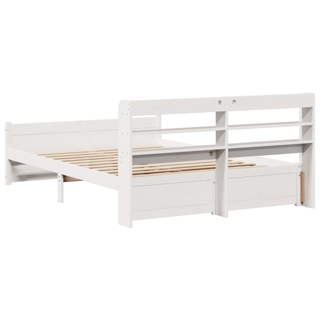 vidaXL Cadre de lit avec tête de lit sans matelas Blanc 150x200 cm
