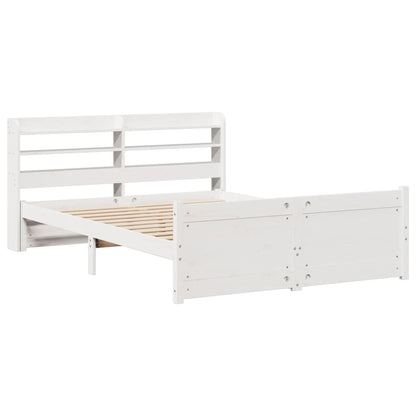 vidaXL Cadre de lit avec tête de lit sans matelas Blanc 160x200 cm