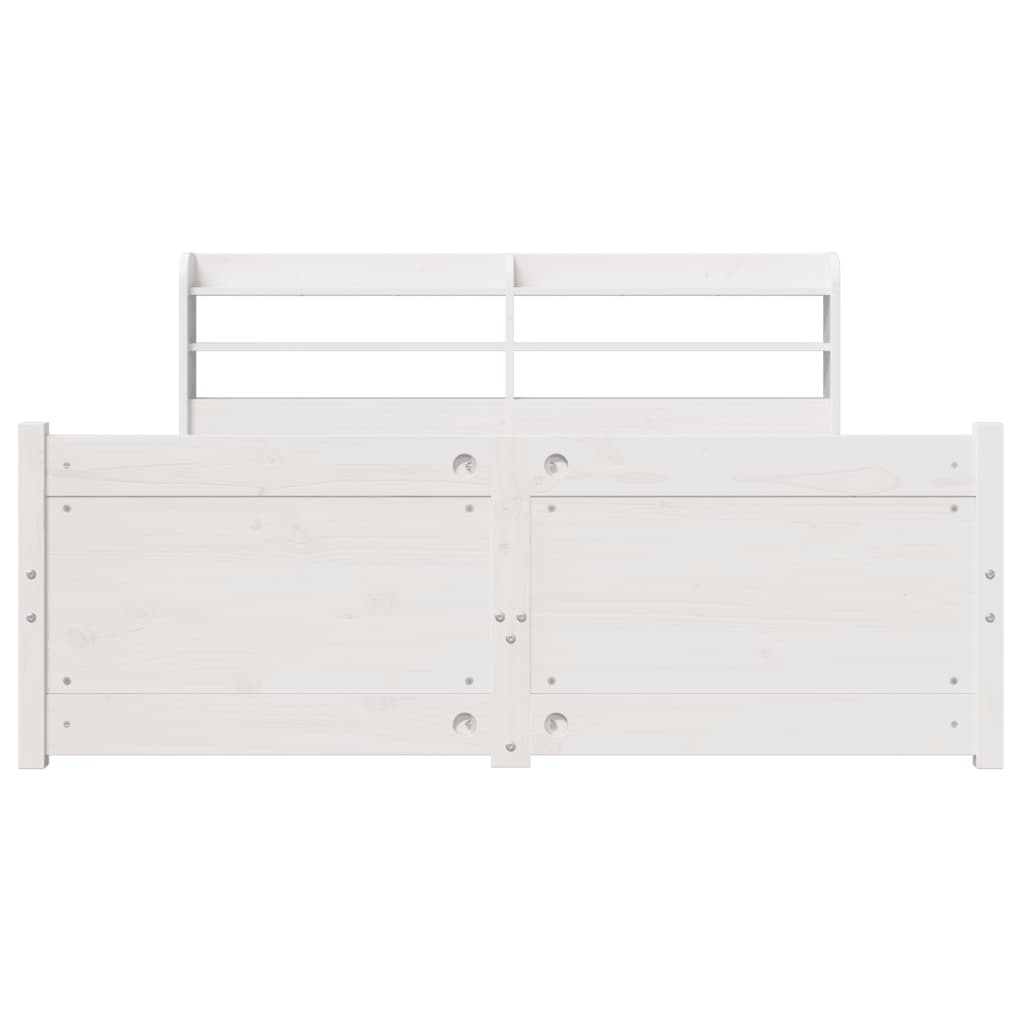 vidaXL Cadre de lit avec tête de lit sans matelas Blanc 160x200 cm