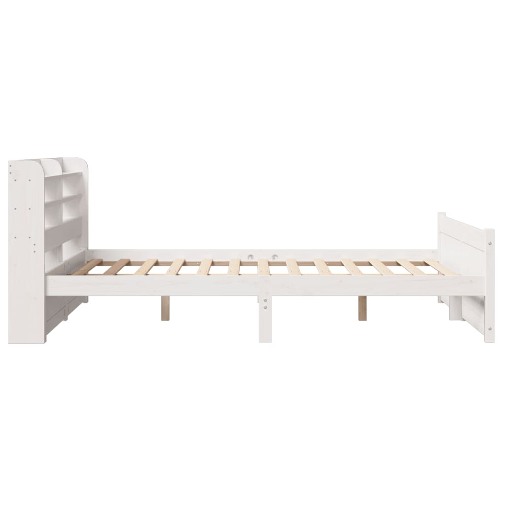 vidaXL Cadre de lit avec tête de lit sans matelas Blanc 160x200 cm