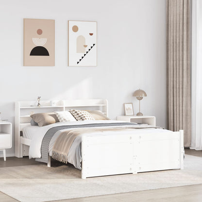 vidaXL Cadre de lit avec tête de lit sans matelas Blanc 160x200 cm