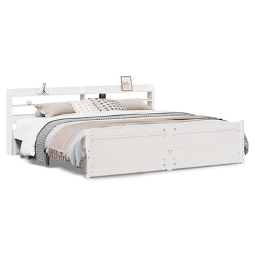 vidaXL Cadre de lit avec tête de lit sans matelas Blanc 180x200 cm