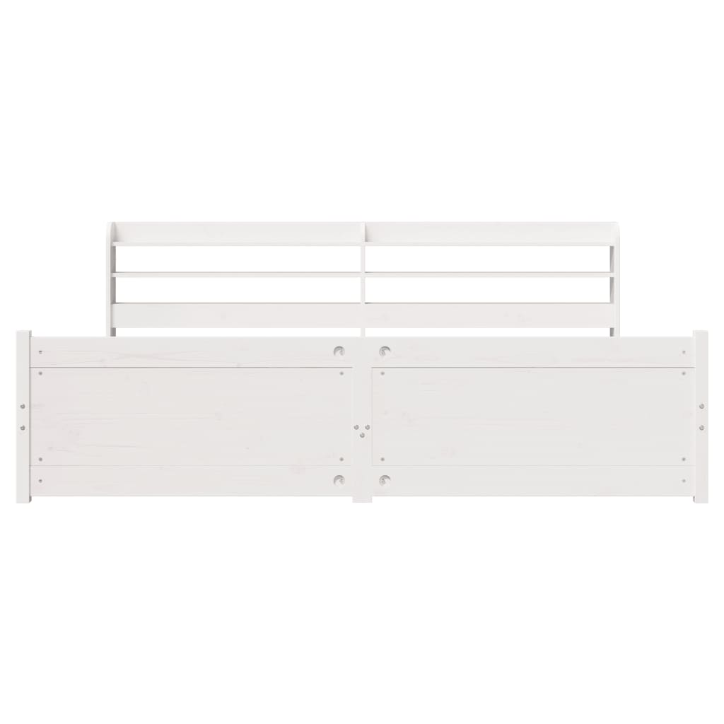 vidaXL Cadre de lit avec tête de lit sans matelas Blanc 180x200 cm